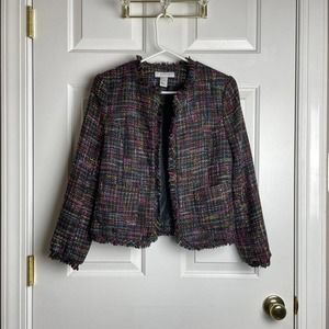 WOMEN H&M Blazer Plaid, Tweed Pink Sz 2